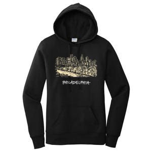 Philadelphia Pennsylvania Skyline Panorama Women's Pullover Hoodie