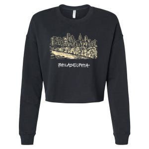 Philadelphia Pennsylvania Skyline Panorama Cropped Pullover Crew