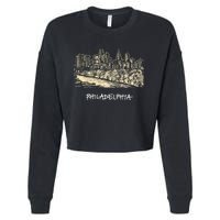 Philadelphia Pennsylvania Skyline Panorama Cropped Pullover Crew