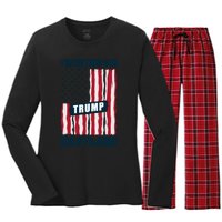 Patriotic Political Support Graphic Women's Long Sleeve Flannel Pajama Set 