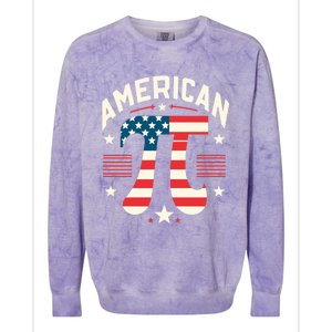 Patriotic Pi Symbol Usa American Flag Pi Day Math Teacher Gift Colorblast Crewneck Sweatshirt