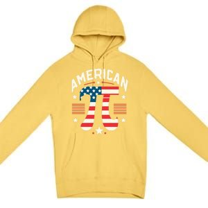 Patriotic Pi Symbol Usa American Flag Pi Day Math Teacher Gift Premium Pullover Hoodie