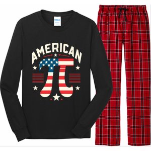 Patriotic Pi Symbol Usa American Flag Pi Day Math Teacher Gift Long Sleeve Pajama Set