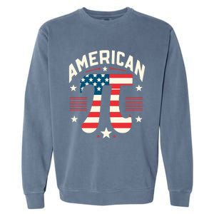 Patriotic Pi Symbol Usa American Flag Pi Day Math Teacher Gift Garment-Dyed Sweatshirt