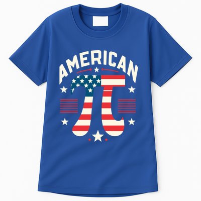 Patriotic Pi Symbol Usa American Flag Pi Day Math Teacher Gift Tall T-Shirt