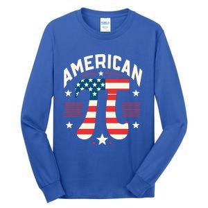 Patriotic Pi Symbol Usa American Flag Pi Day Math Teacher Gift Tall Long Sleeve T-Shirt