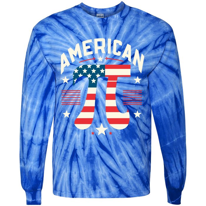 Patriotic Pi Symbol Usa American Flag Pi Day Math Teacher Gift Tie-Dye Long Sleeve Shirt