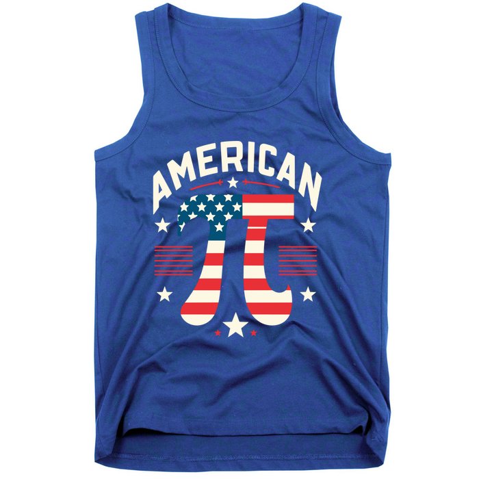 Patriotic Pi Symbol Usa American Flag Pi Day Math Teacher Gift Tank Top