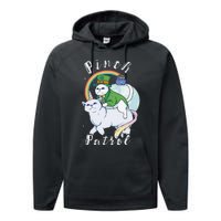 Pinch Patrol St Patricks Day Cats Green Saint Patrick's Day Performance Fleece Hoodie