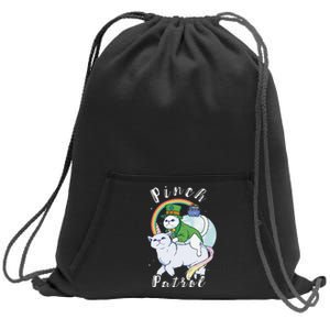 Pinch Patrol St Patricks Day Cats Green Saint Patrick's Day Sweatshirt Cinch Pack Bag