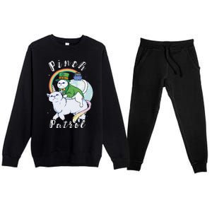 Pinch Patrol St Patricks Day Cats Green Saint Patrick's Day Premium Crewneck Sweatsuit Set