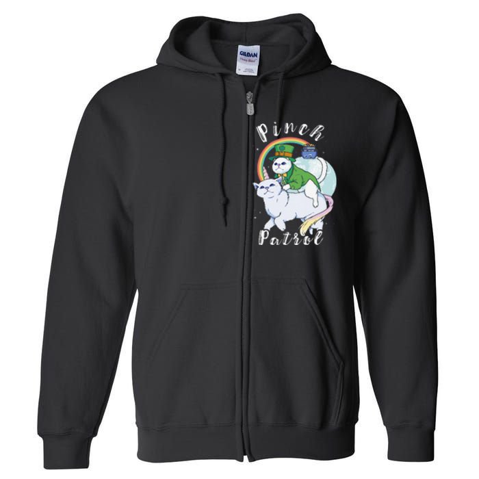 Pinch Patrol St Patricks Day Cats Green Saint Patrick's Day Full Zip Hoodie