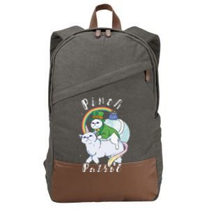 Pinch Patrol St Patricks Day Cats Green Saint Patrick's Day Cotton Canvas Backpack