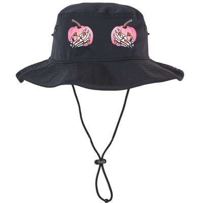 Pink Pumpkin Skeleton Breast Cancer Bucket Hat