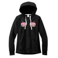 Pink Pumpkin Skeleton Breast Cancer Women's Fleece Hoodie