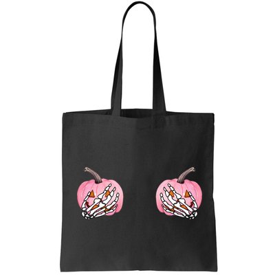 Pink Pumpkin Skeleton Breast Cancer Bag