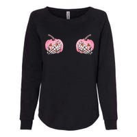 Pink Pumpkin Skeleton Breast Cancer Womens California Wash Sweatshirt