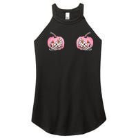 Pink Pumpkin Skeleton Breast Cancer Women's Perfect Tri Rocker Tank