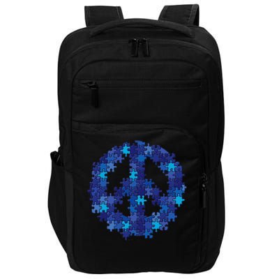 Puzzle Peace Sign Autism Spectrum Asperger Awareness Impact Tech Backpack