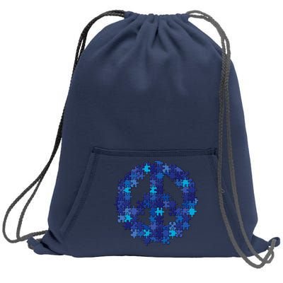 Puzzle Peace Sign Autism Spectrum Asperger Awareness Sweatshirt Cinch Pack Bag