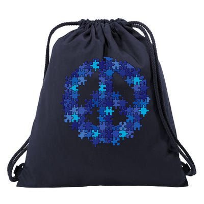 Puzzle Peace Sign Autism Spectrum Asperger Awareness Drawstring Bag