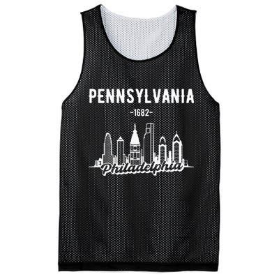 Philadelphia Pennsylvania Skyline Mesh Reversible Basketball Jersey Tank