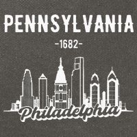 Philadelphia Pennsylvania Skyline Cotton Canvas Backpack