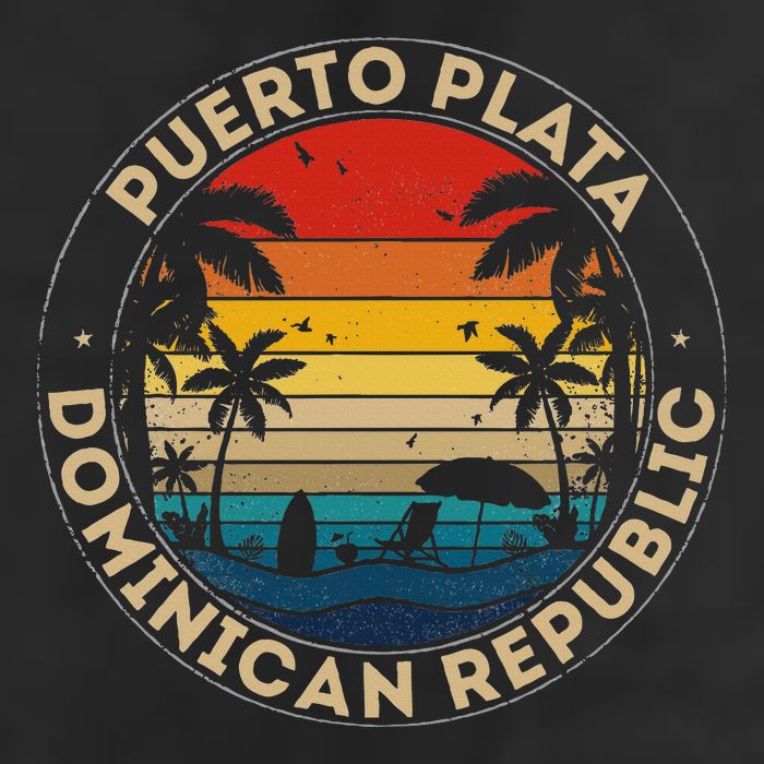 Puerto Plata Souvenir Dominican Republic Reminder 7 Panel Mesh Trucker Snapback Hat