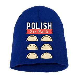 Polish Pierogi Six Pack Funny Abs Gym Design Gift Short Acrylic Beanie