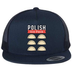 Polish Pierogi Six Pack Funny Abs Gym Design Gift Flat Bill Trucker Hat