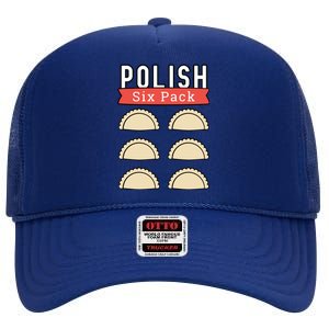 Polish Pierogi Six Pack Funny Abs Gym Design Gift High Crown Mesh Back Trucker Hat