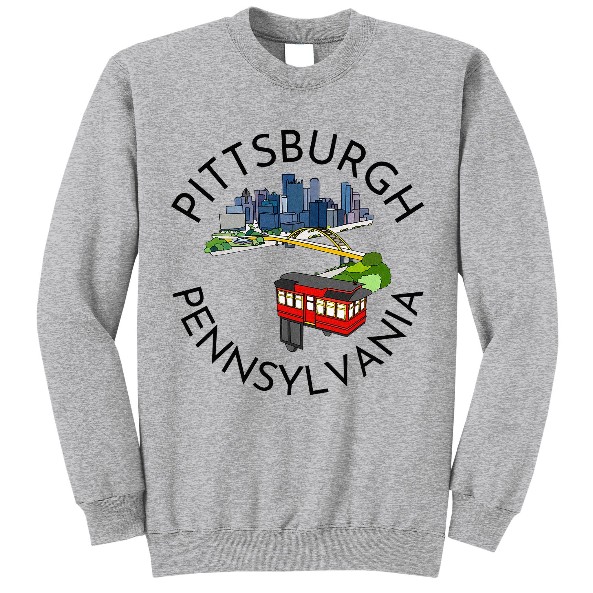 Pittsburgh Pennsylvania Steel City Skyline Bridge 412 Tall Sweatshirt