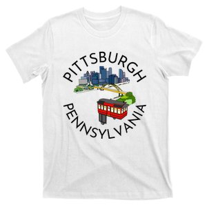 Pittsburgh Pennsylvania Steel City Skyline Bridge 412 T-Shirt