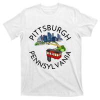 Pittsburgh Pennsylvania Steel City Skyline Bridge 412 T-Shirt