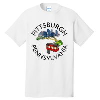 Pittsburgh Pennsylvania Steel City Skyline Bridge 412 Tall T-Shirt