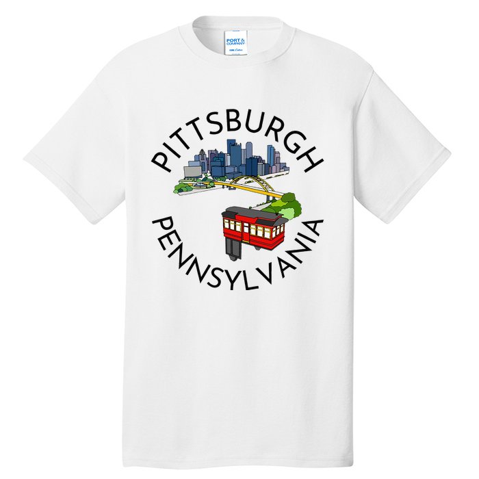 Pittsburgh Pennsylvania Steel City Skyline Bridge 412 Tall T-Shirt