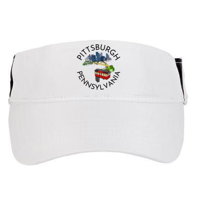 Pittsburgh Pennsylvania Steel City Skyline Bridge 412 Adult Drive Performance Visor