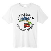 Pittsburgh Pennsylvania Steel City Skyline Bridge 412 Tall Fusion ChromaSoft Performance T-Shirt