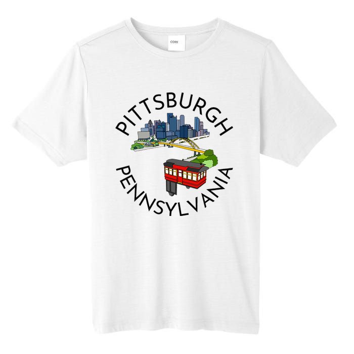 Pittsburgh Pennsylvania Steel City Skyline Bridge 412 Tall Fusion ChromaSoft Performance T-Shirt