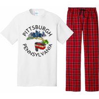 Pittsburgh Pennsylvania Steel City Skyline Bridge 412 Pajama Set