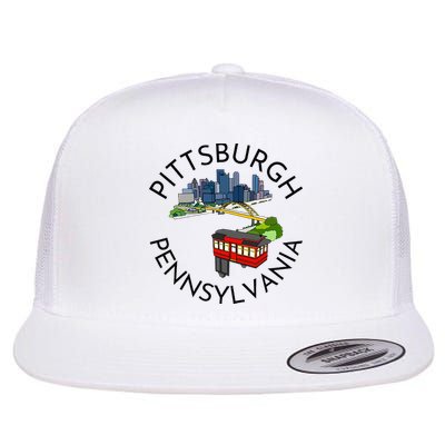 Pittsburgh Pennsylvania Steel City Skyline Bridge 412 Flatbill Hat