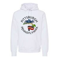 Pittsburgh Pennsylvania Steel City Skyline Bridge 412 Premium Hoodie