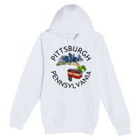 Pittsburgh Pennsylvania Steel City Skyline Bridge 412 Premium Pullover Hoodie