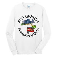 Pittsburgh Pennsylvania Steel City Skyline Bridge 412 Tall Long Sleeve T-Shirt