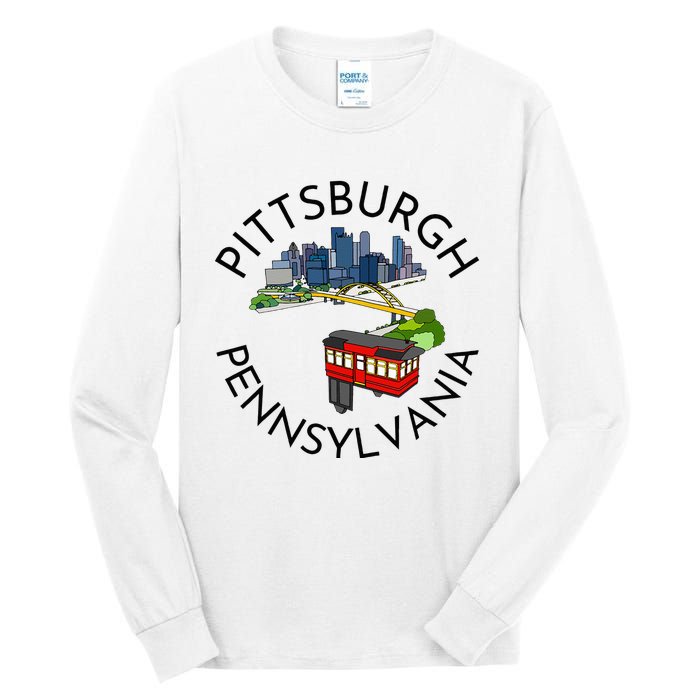 Pittsburgh Pennsylvania Steel City Skyline Bridge 412 Tall Long Sleeve T-Shirt