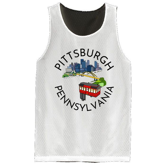 Pittsburgh Pennsylvania Steel City Skyline Bridge 412 Mesh Reversible Basketball Jersey Tank