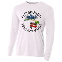 Pittsburgh Pennsylvania Steel City Skyline Bridge 412 Cooling Performance Long Sleeve Crew