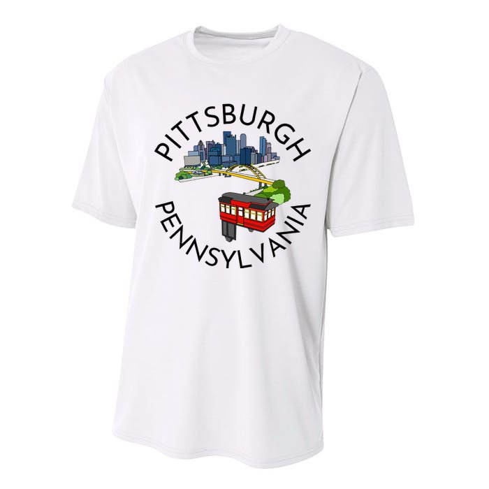 Pittsburgh Pennsylvania Steel City Skyline Bridge 412 Performance Sprint T-Shirt