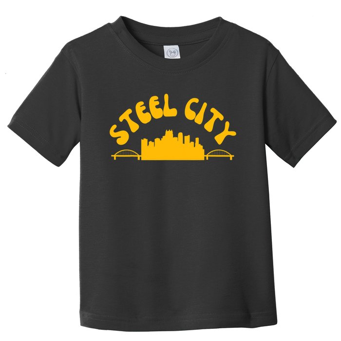 Pittsburgh Pennsylvania Sl City Skyline Bridges Retro Toddler T-Shirt