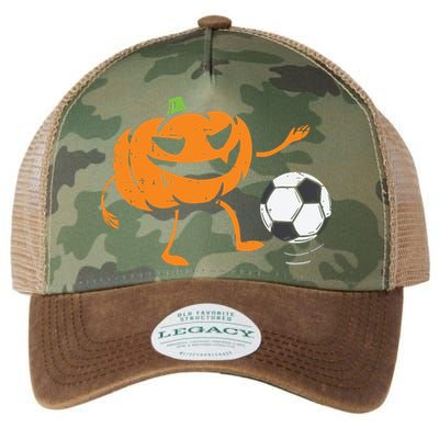 Pumpkin Playing Soccer Football Halloween Costume Sports Legacy Tie Dye Trucker Hat